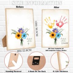 Woukaup Mothers Day handprint kit inside, ready for family crafts.