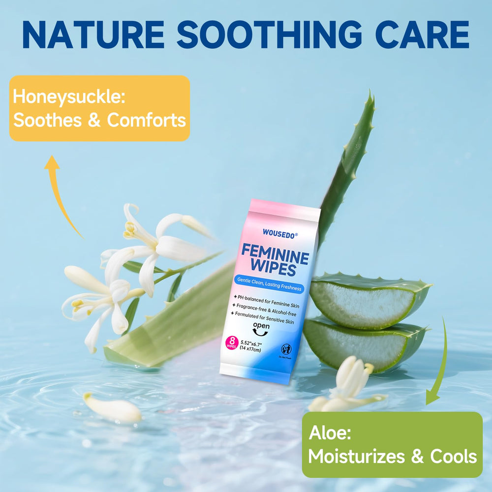 WOUSEDO contains panthenol and honeysuckle extract to nourish sensitive skin.