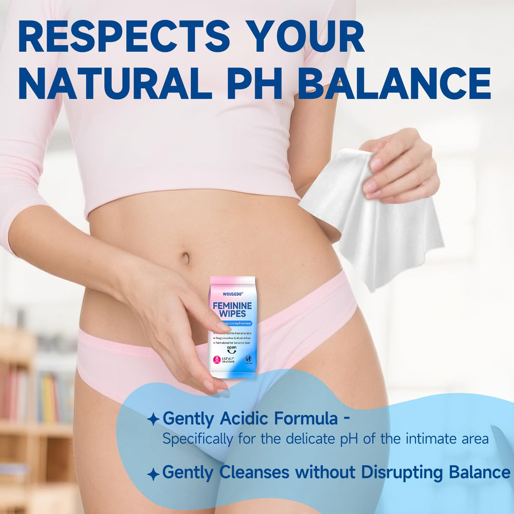 WOUSEDO pH-balanced botanicals support intimate balance with soothing aloe.