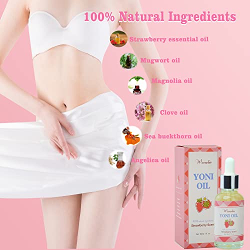 Wovarkie Yoni Oil drops on hand illustrate easy, gradual application