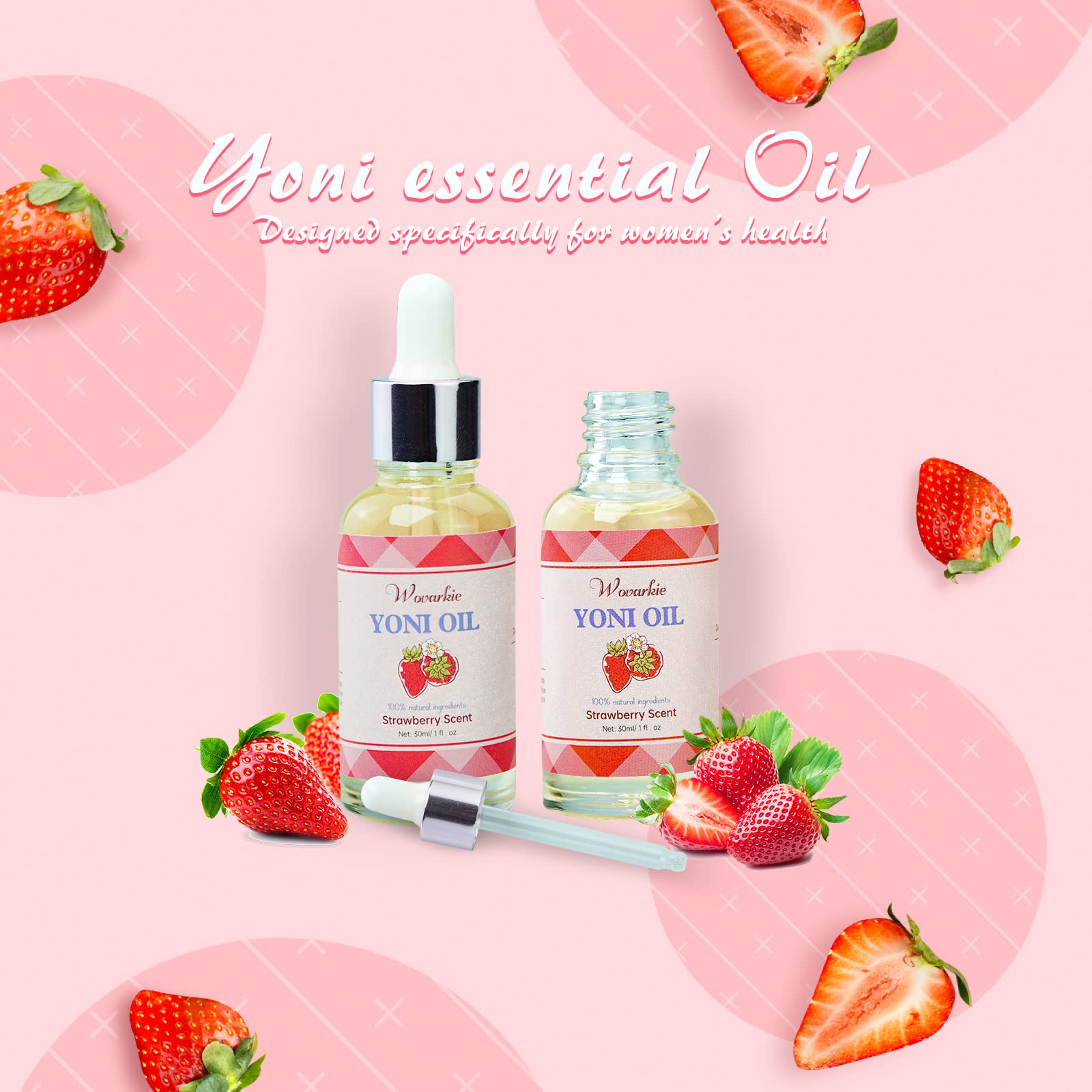 Wovarkie Yoni Oil natural ingredients highlighted for skin hydration
