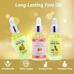 Wovarkie Yoni Oil ingredients scan featuring essential oils.