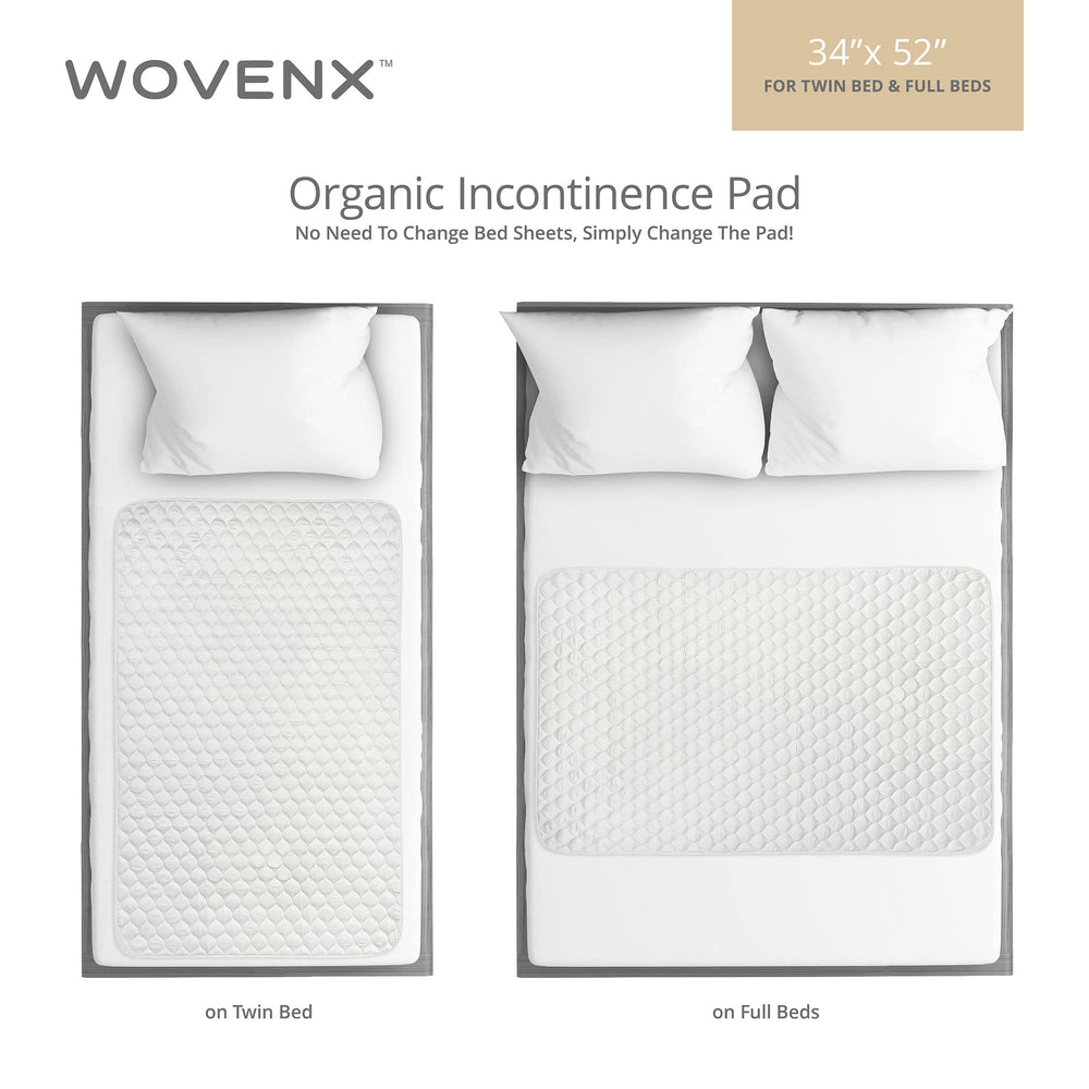 WOVENX easy-clean, machine-washable underpad for reusable use.