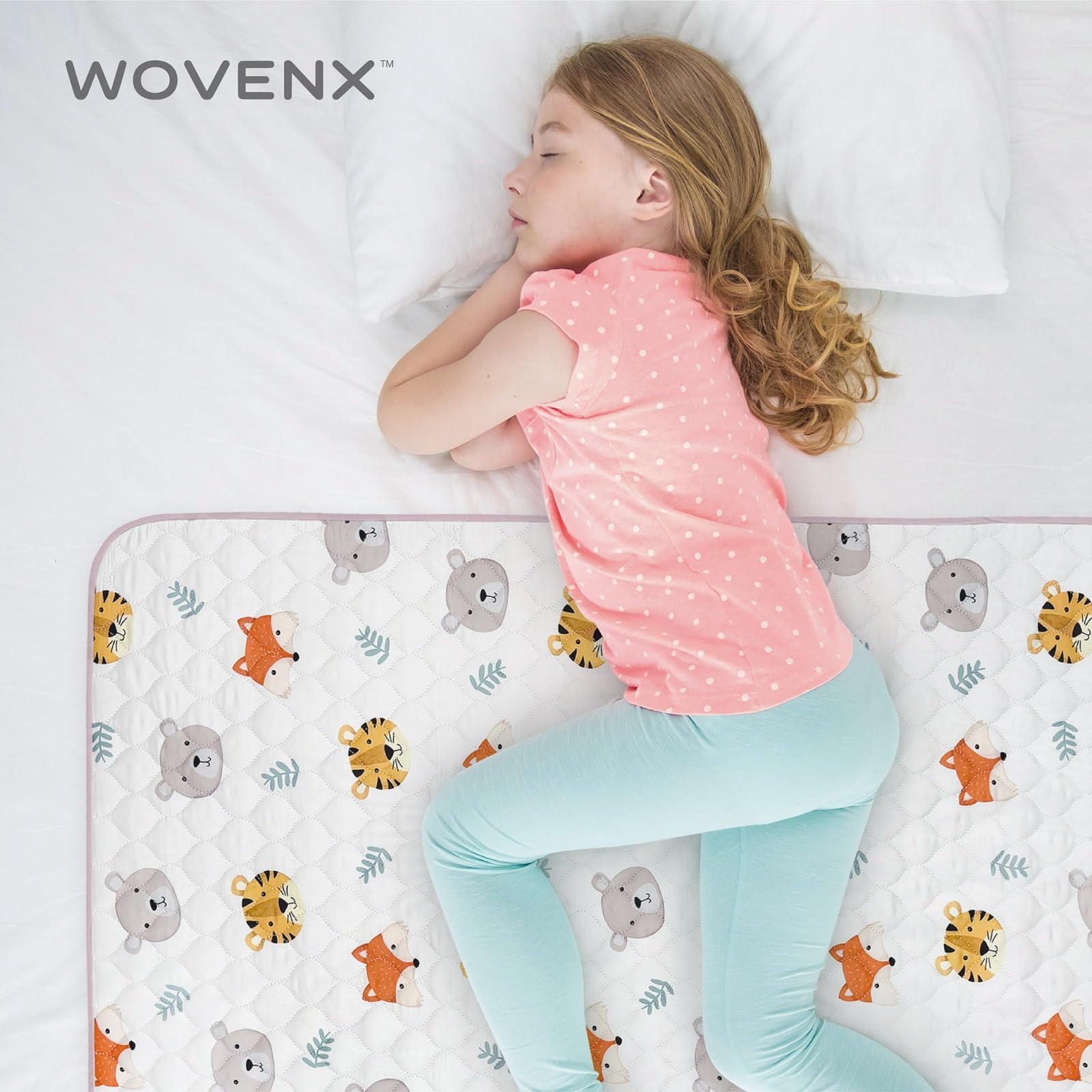 WOVENX machine-washable bed pad for easy cleanup