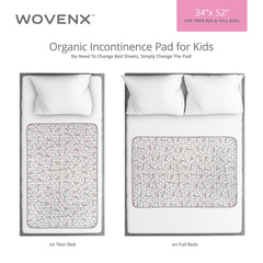 Pad placed on a twin bed, centered for full protection.