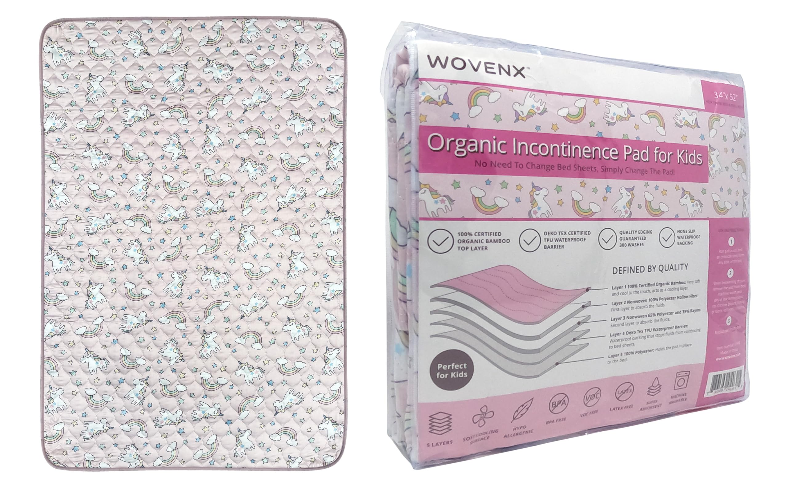 Detail of bamboo viscose fiber in WOVENX pad.