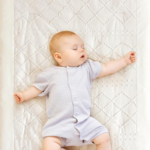 Wowelife 3-piece beige crib set makes a thoughtful baby shower gift.