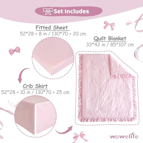 Wowelife fitted pink sheet with elastic edges for secure fit