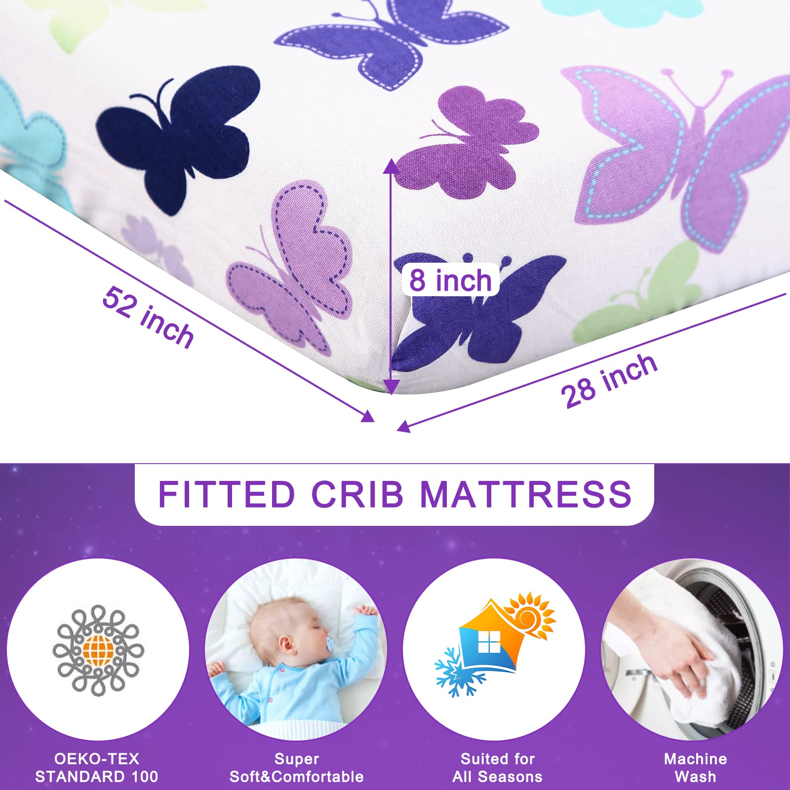 Wowelife butterfly theme adds whimsy and color to the nursery.