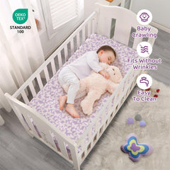 Wowelife fitted crib sheet with all-around elastic stays secure