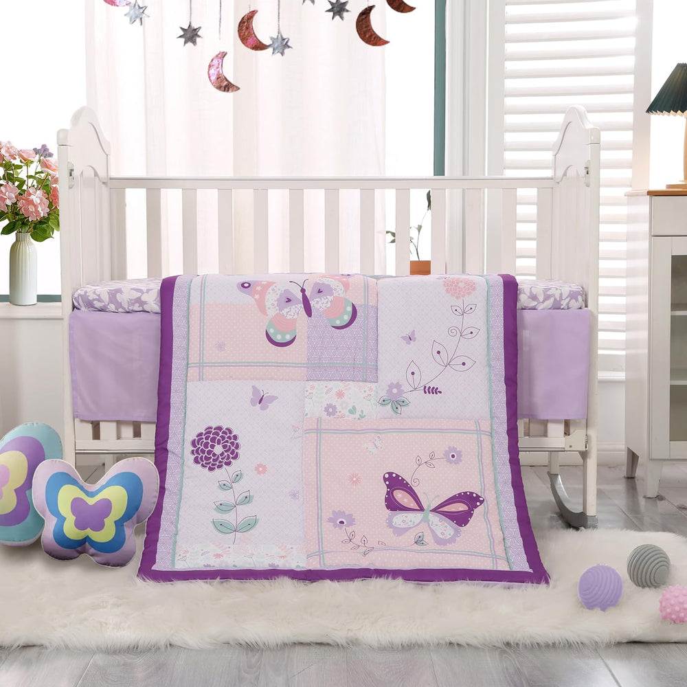 Wowelife crib skirt with deep pockets keeps bedding tidy