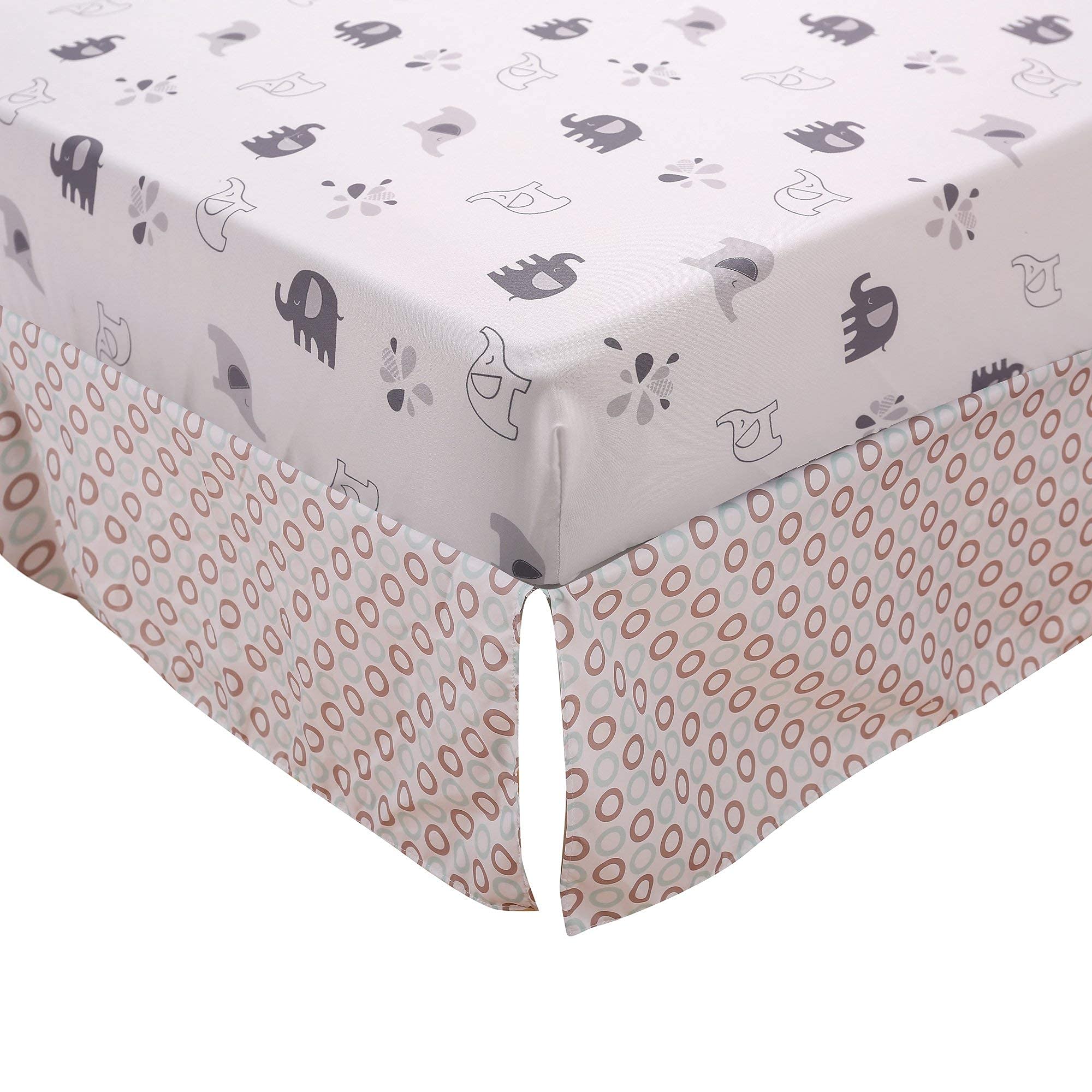 Wowelife elephant nursery bedding elastic fitted sheet stays in place.