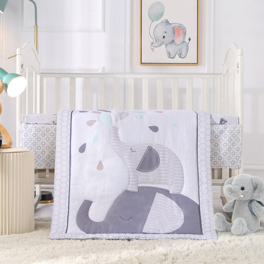 Wowelife elephant mini crib sheet with all-around elastic secure fit