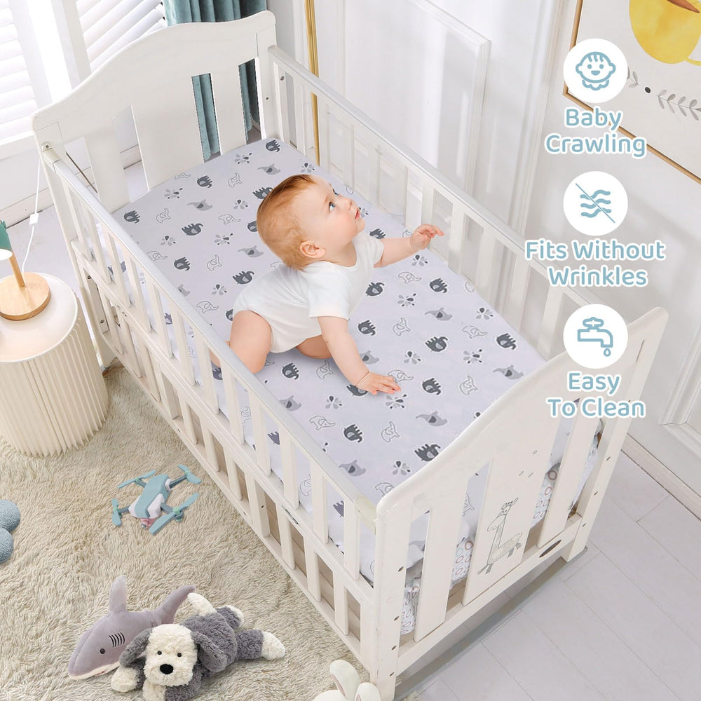Wowelife elephant mini crib skirt adds polished nursery decor