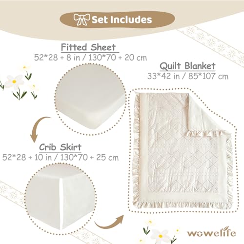 Wowelife fitted sheet 52x28 with 8 inch drop secures snug fit.