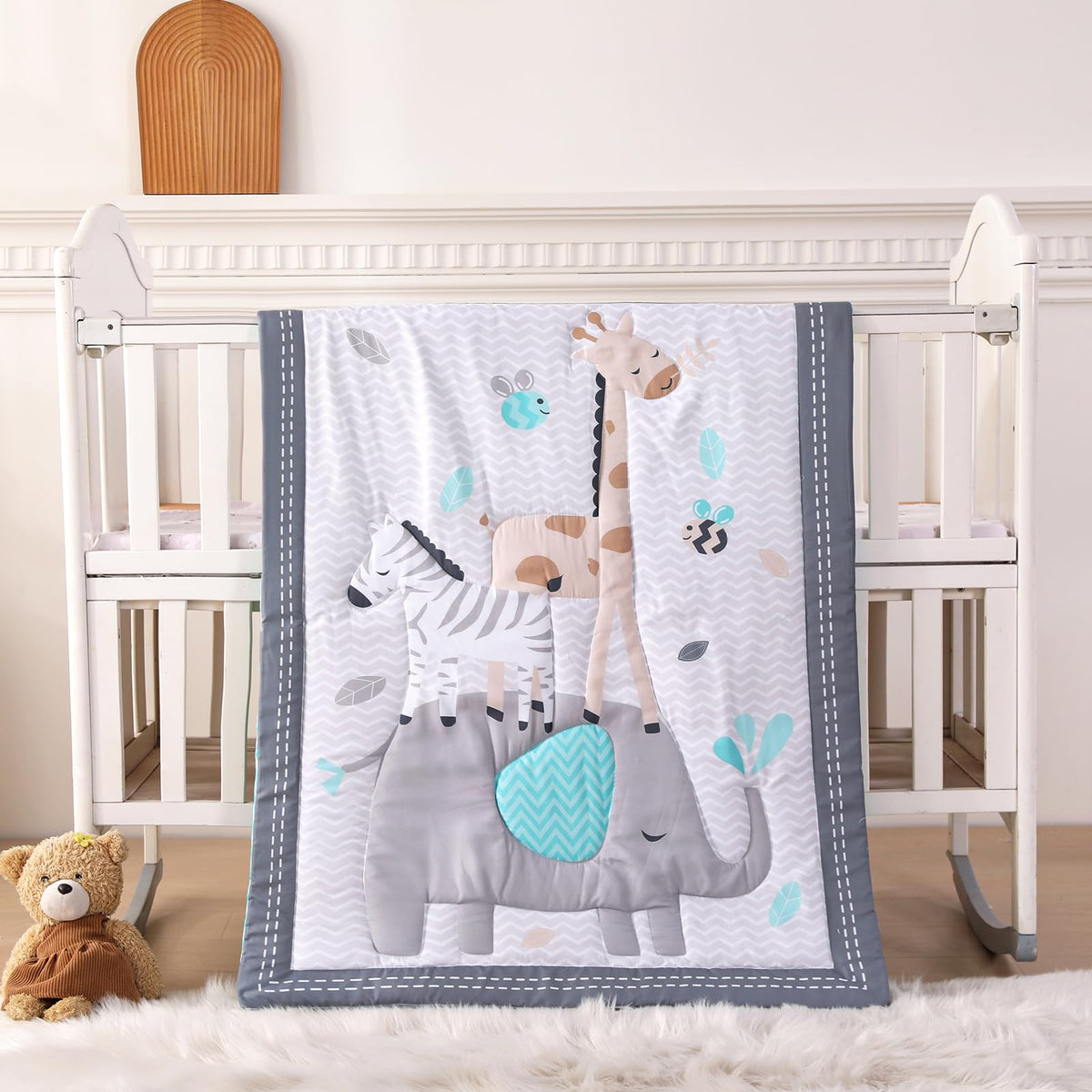 Wowelife comforter with elephant gray design for cozy baby snuggles