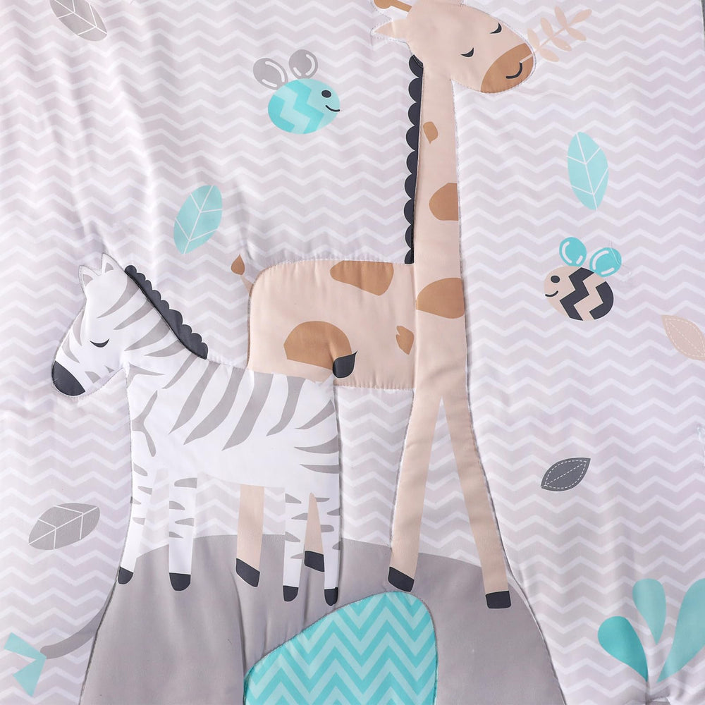 Wowelife mini-crib-bedding gray helps achieve cohesive nursery styling