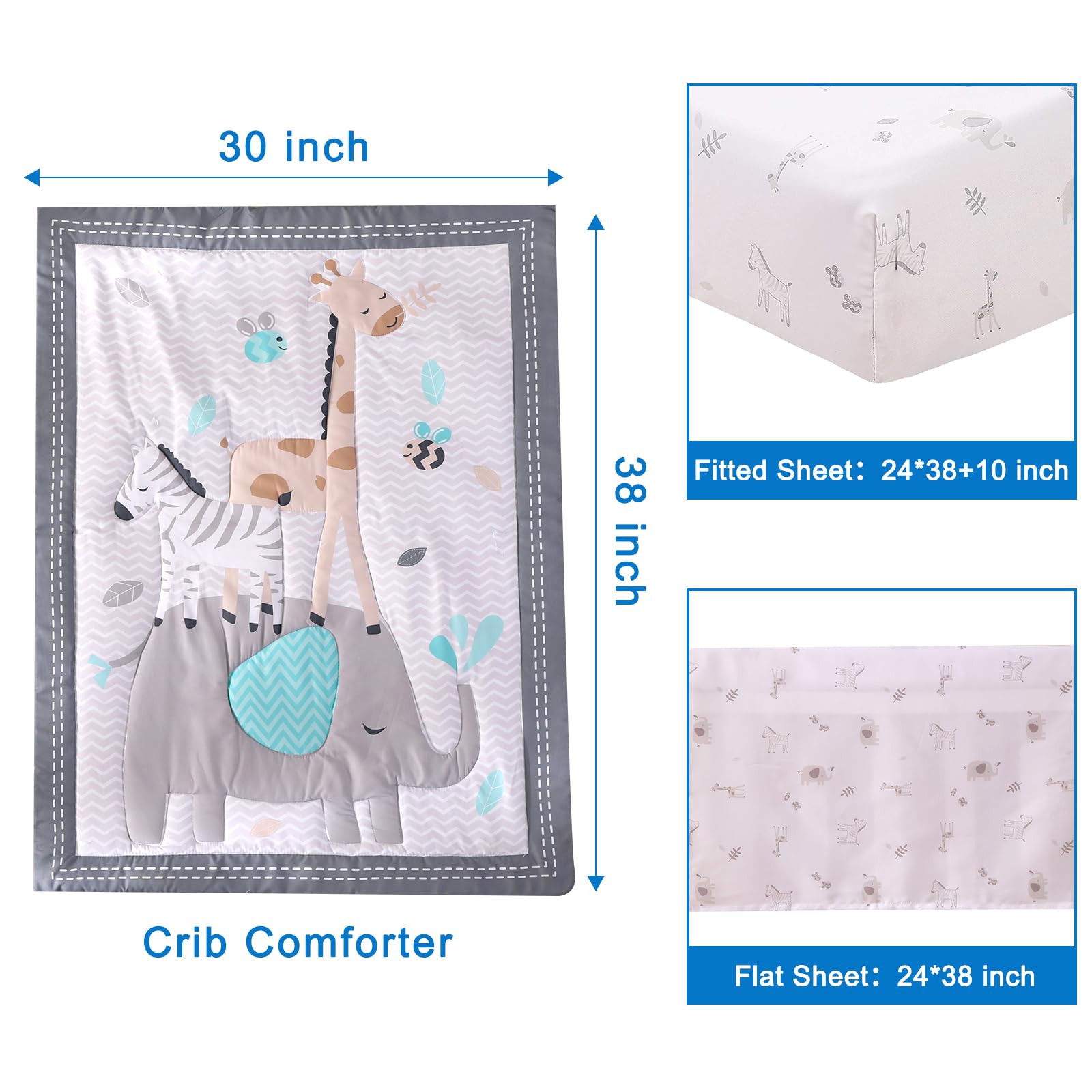 Wowelife gray crib skirt creates a neat nursery finish
