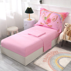 Wowelife Rainbow floral design bedding adds playful color to bedtime.