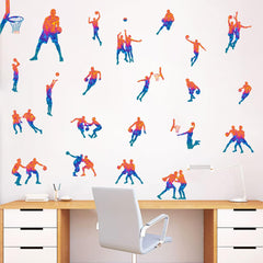 WOYINIS basketball players wall sticker with dynamic dunk for teen rooms.