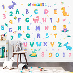 WOYINIS Dino alphabet wall stickers with colorful letters for engaging learning in kids rooms