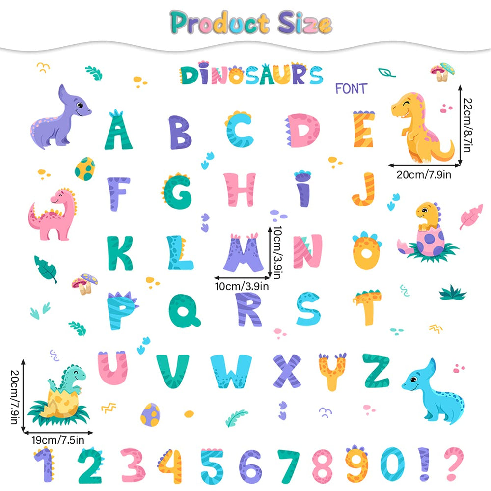 WOYINIS dinos and alphabet decals for playful classroom and nursery decorating