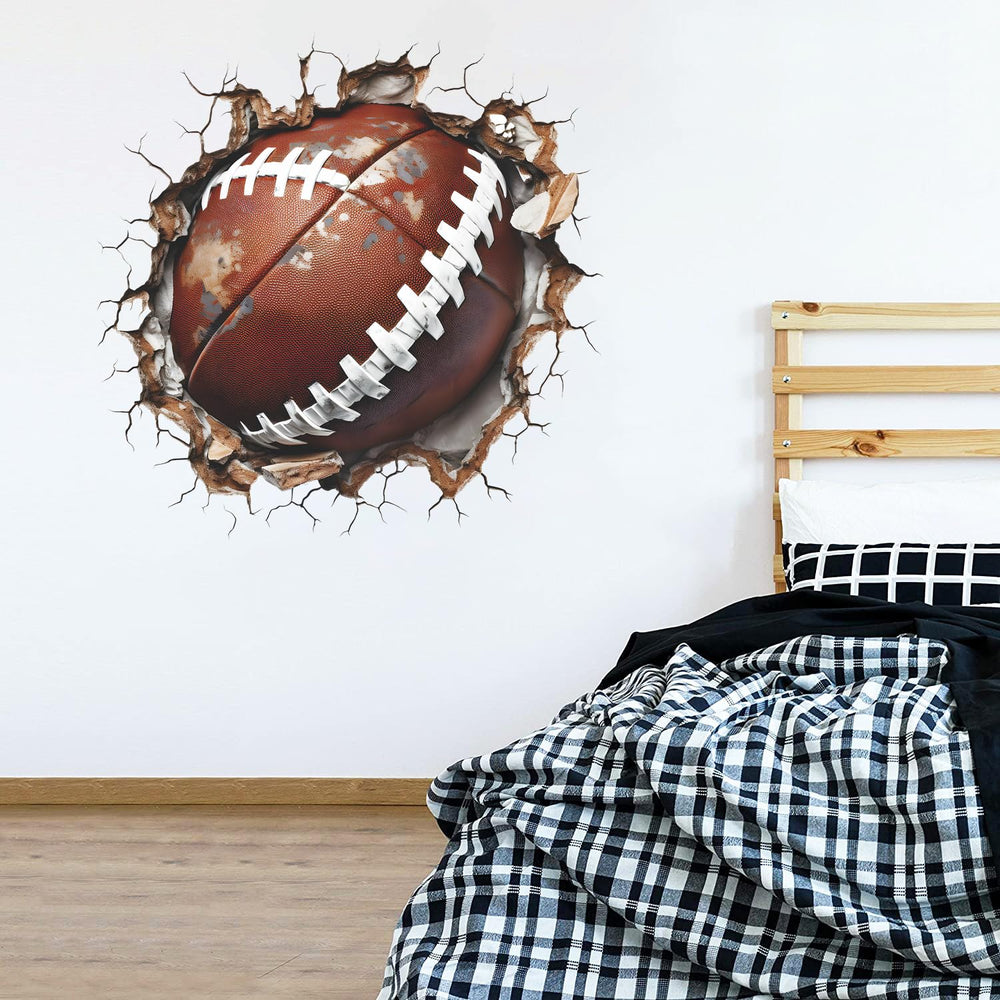WOYINIS football wall decal 3D 24x24 adds realistic depth to your space.