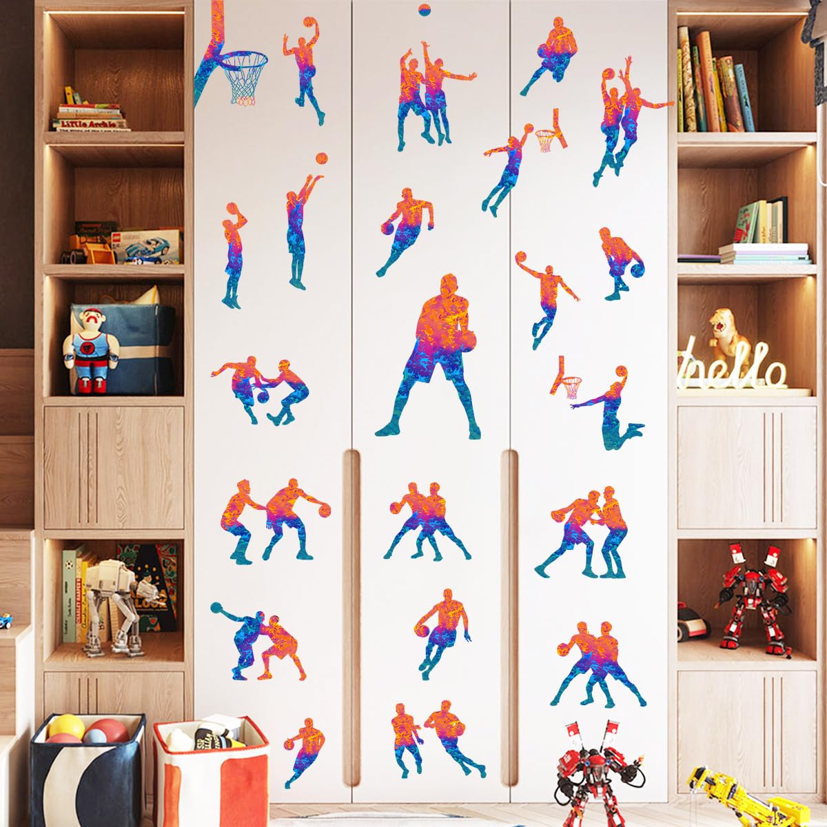 WOYINIS Jumpman wall art decal adds sporty vibe to kids' rooms.
