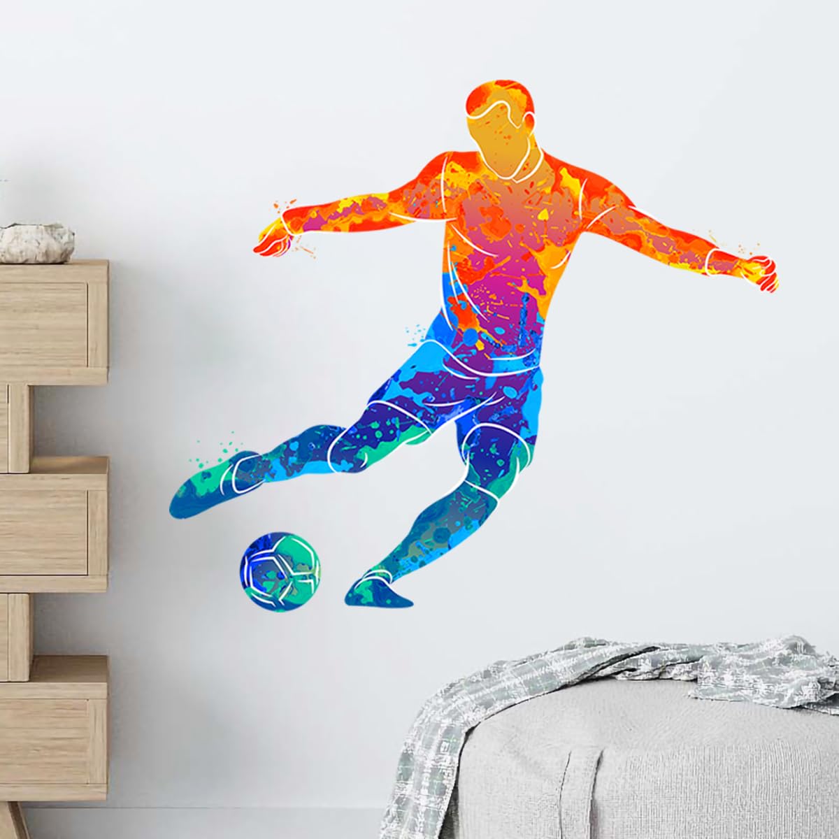 WOYINIS soccer player silhouettes wall stickers create dynamic spaces