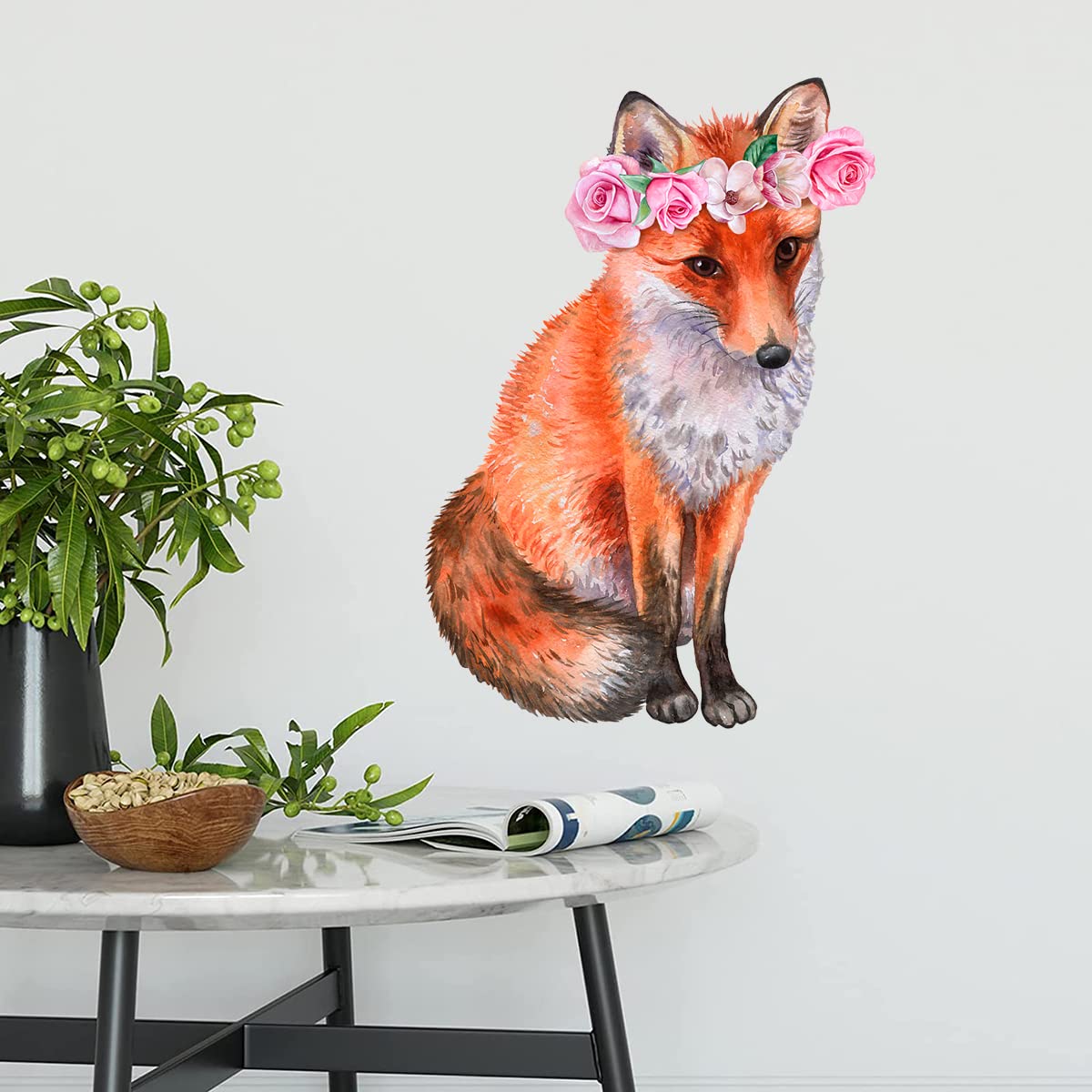 WOYINIS watercolor fox wall sticker for kids room decor