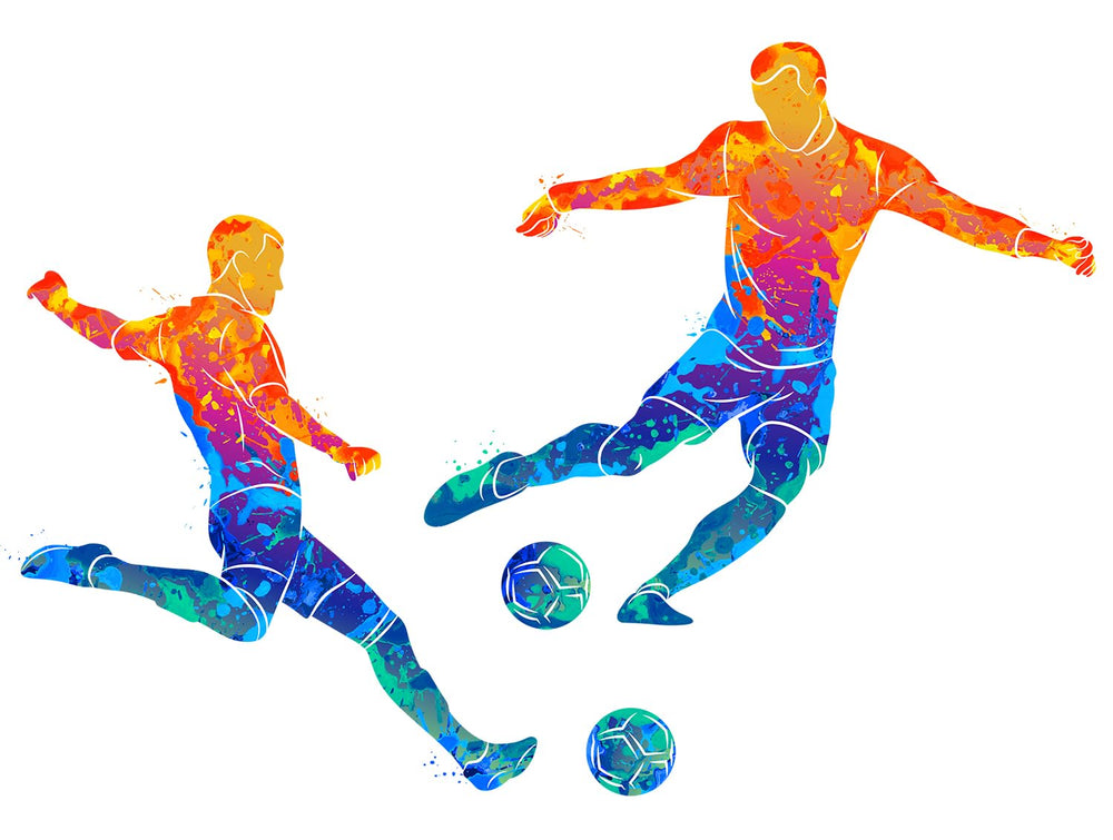 WOYINIS watercolor soccer silhouettes brighten kids' rooms with whimsy