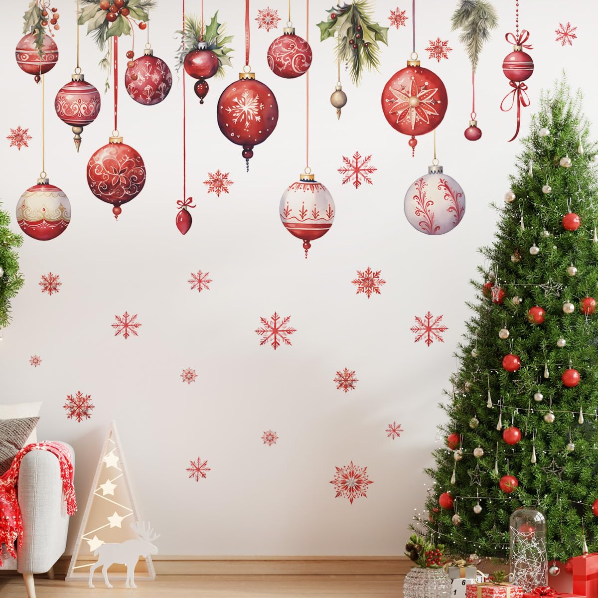 WOYINIS peel-and-stick sheets are waterproof and durable for lasting holiday decor