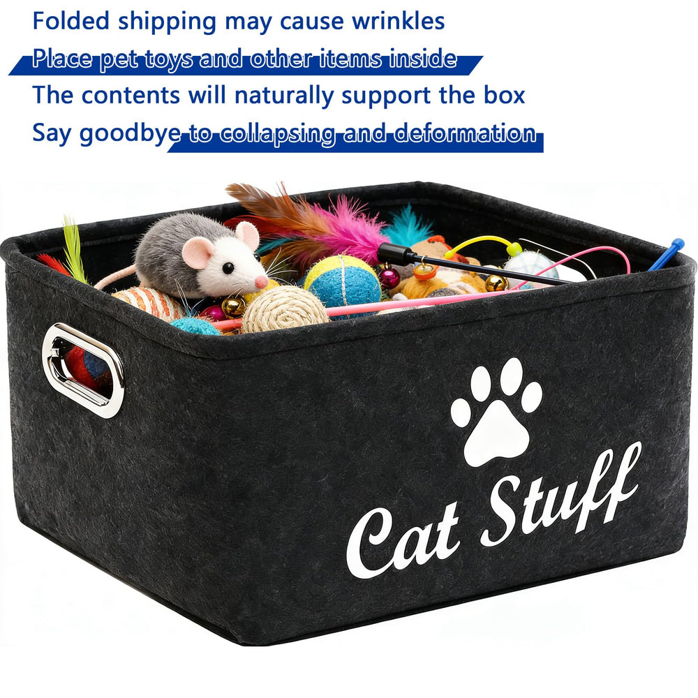 Wpetle cat toy bin filled with toys shows all in one organization for pet supplies