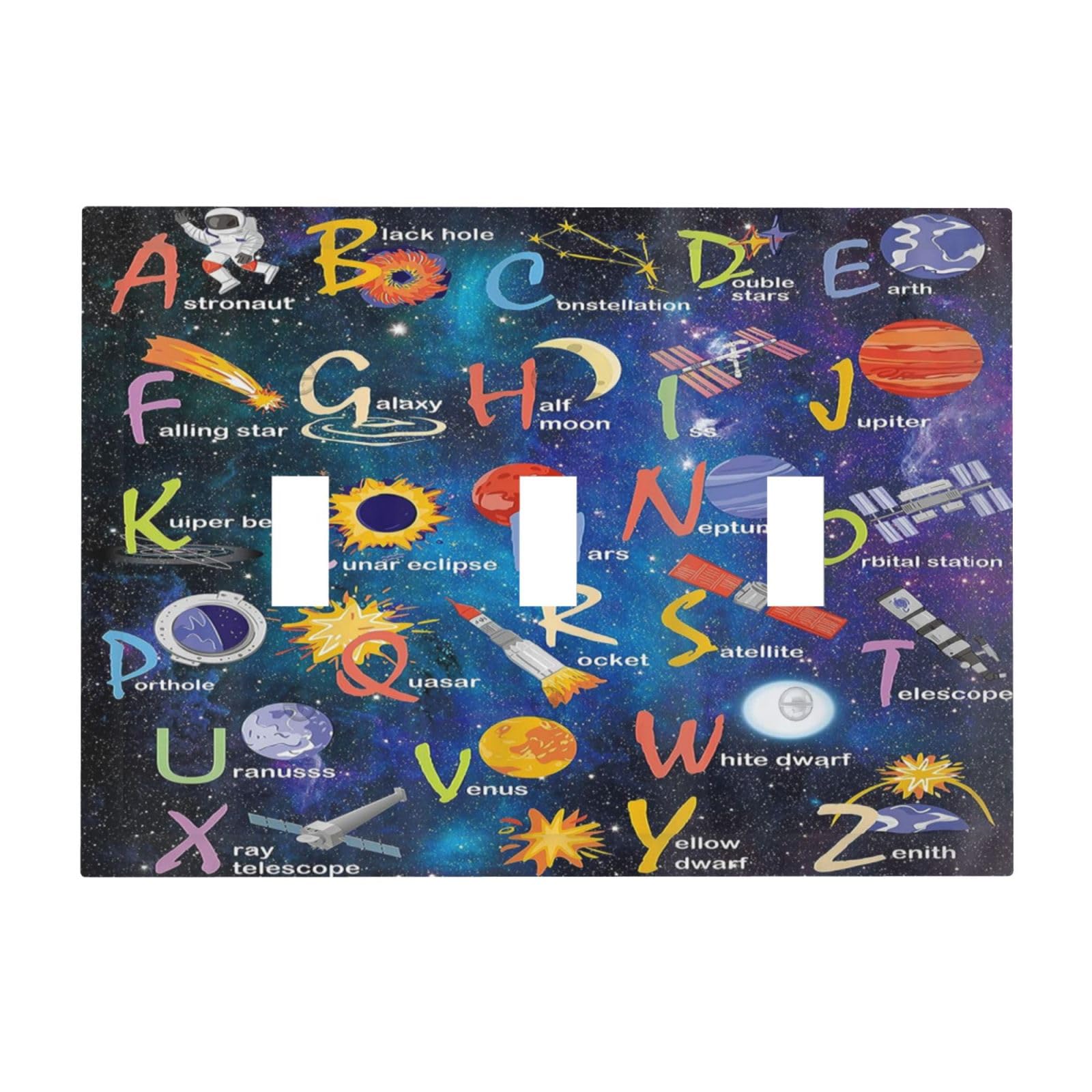 Wpshijia ABC alphabet galaxy wall plate promotes playful learning in kids' rooms