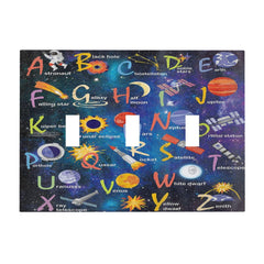 Wpshijia ABC alphabet galaxy wall plate promotes playful learning in kids' rooms