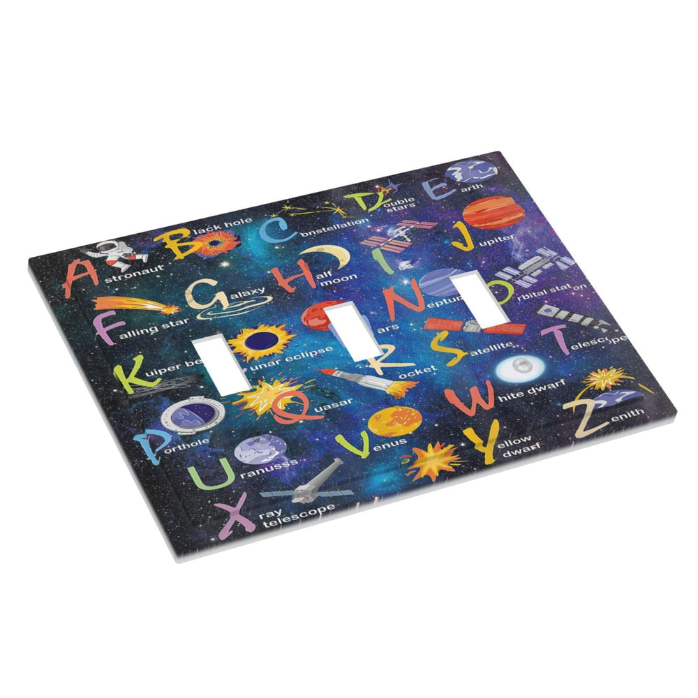 Wpshijia ABC educational wall plate 3-gang supports study space decor
