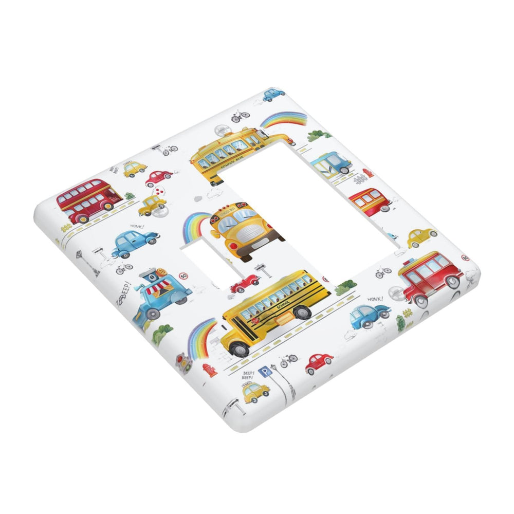 Wpshijia 2-gang switch cover for child bedroom with durable polycarbonate finish.