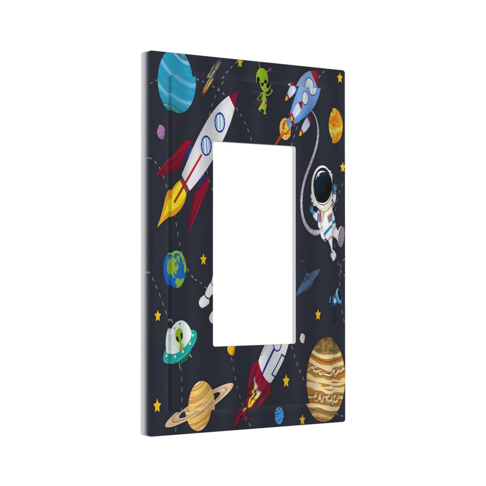 Wpshijia Rocket Planets astronaut blue switch cover for 1-gang enhances nursery safety and style