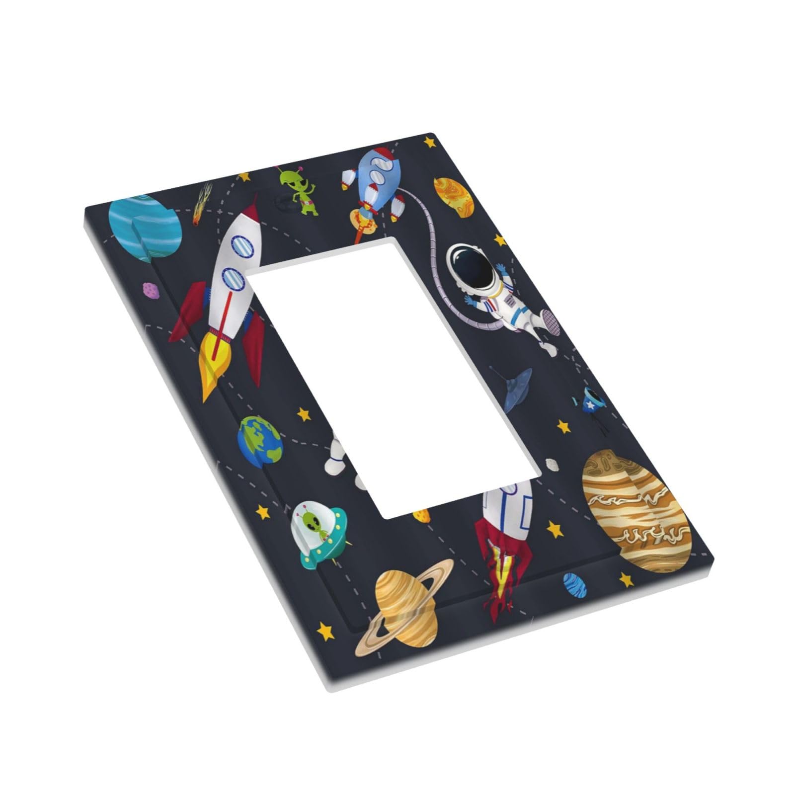 Wpshijia Rocket Planets blue switch-faceplate decorates kids room while staying durable