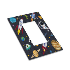 Wpshijia Rocket Planets blue switch-faceplate decorates kids room while staying durable