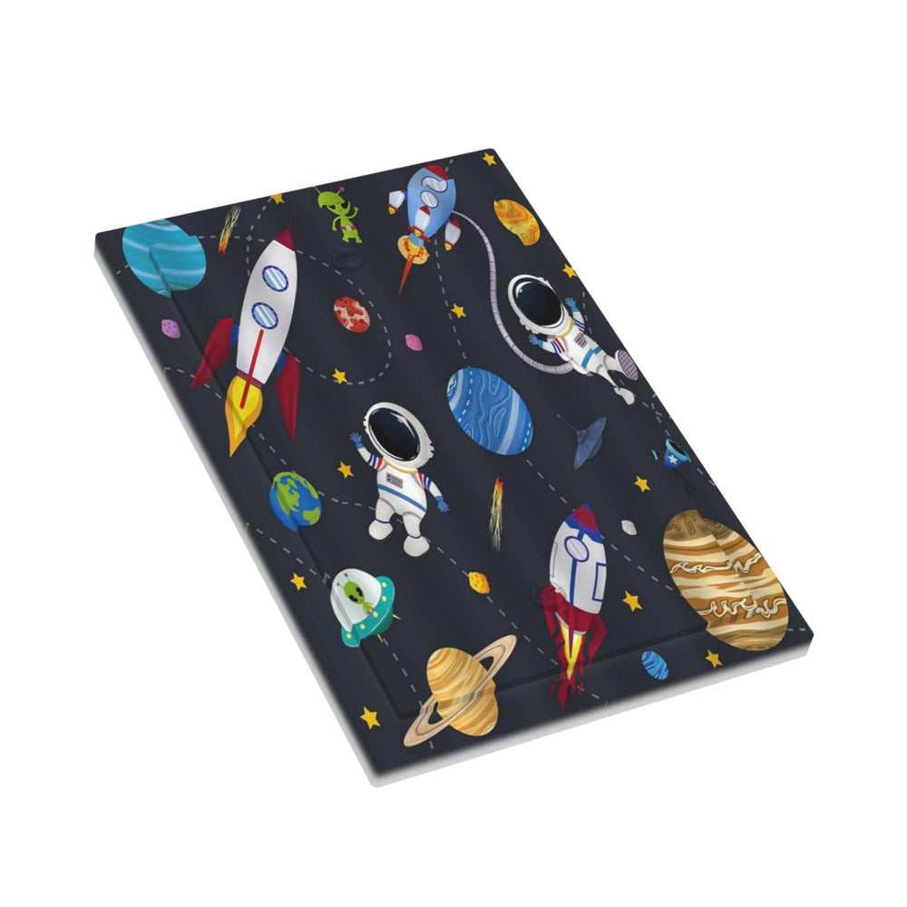 Wpshijia rocket planets blue wall plate mounted on a wall