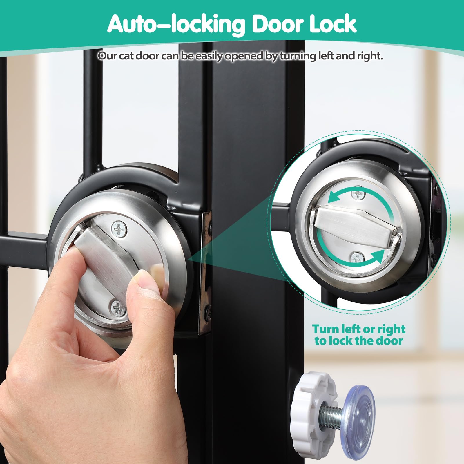 WPVPaw 180-degree auto-locking door ensures secure passage after use.