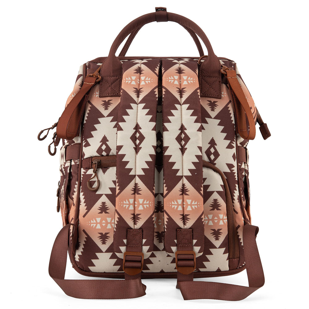 Wrangler Aztec Backpack adjustable padded straps ensure comfortable all-day wear.