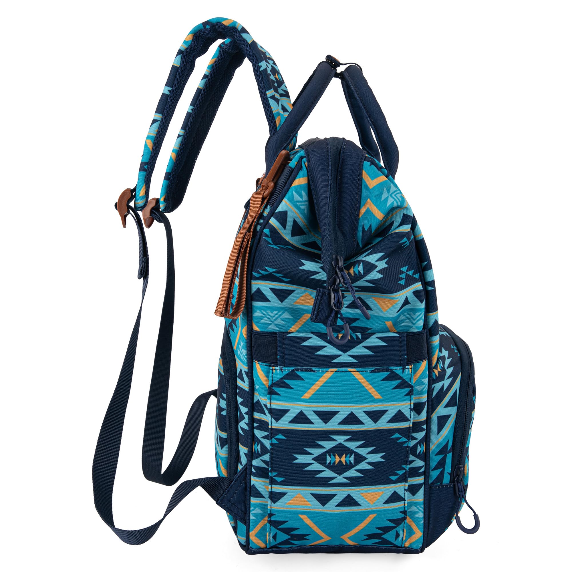 Wrangler Aztec Backpack dimensions 16.5 x 11.5 x 6 inches for compact carry.