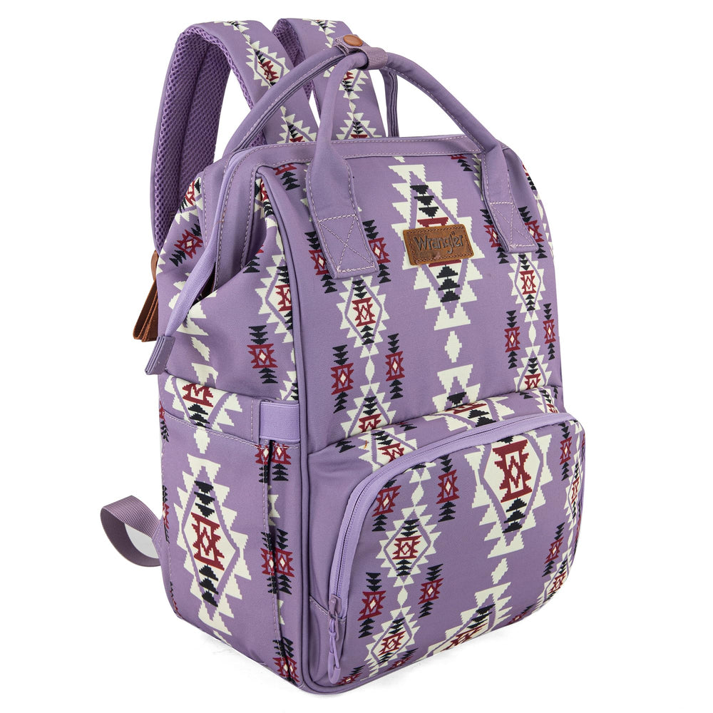 Wrangler Aztec Backpack front view shows stylish design and practical storage.
