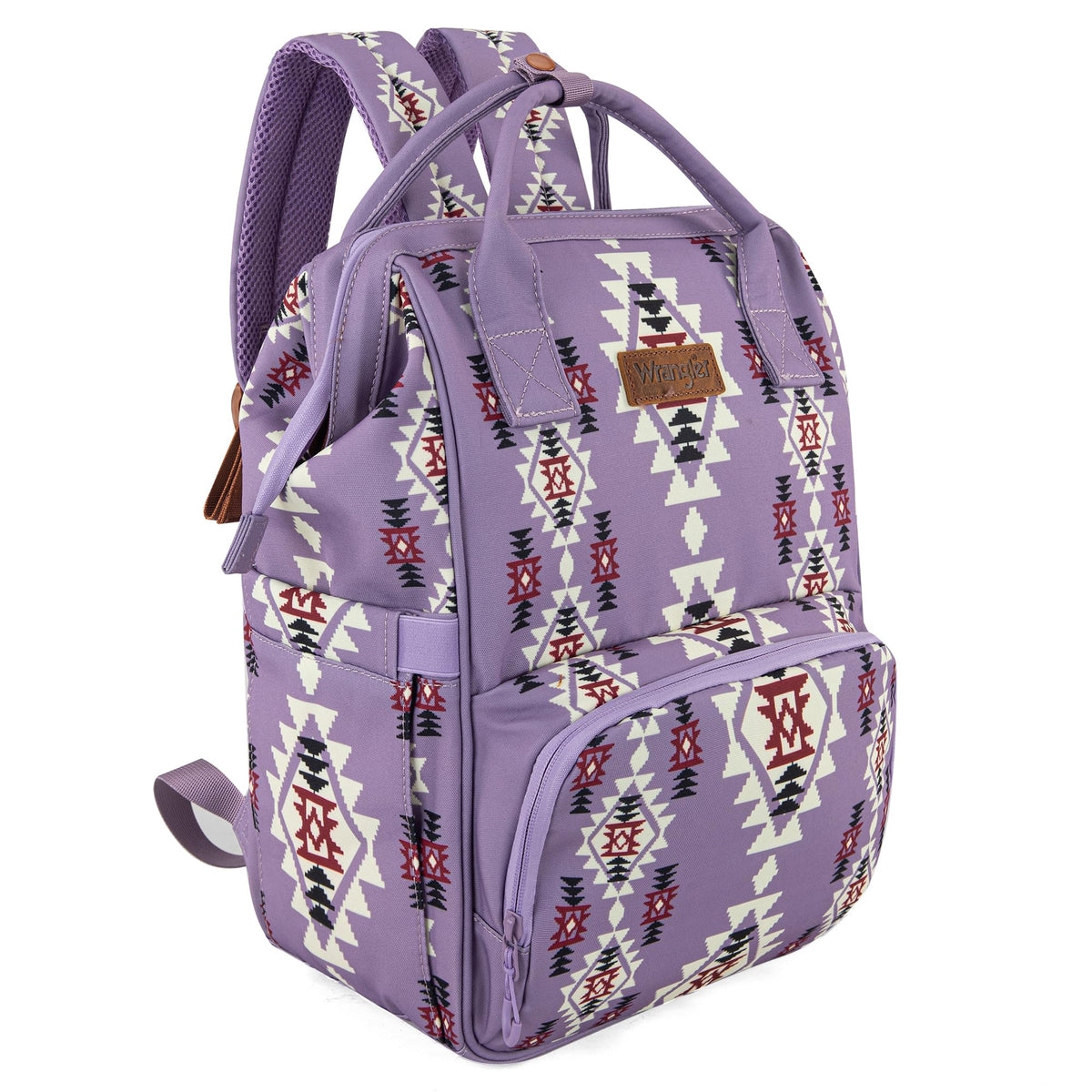 Wrangler Aztec Backpack front view shows stylish design and practical storage.