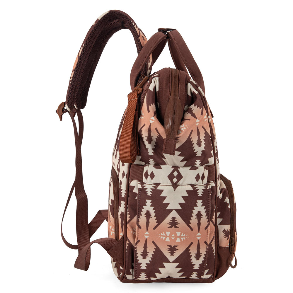 Wrangler Aztec Backpack organized pockets help find essentials quickly.