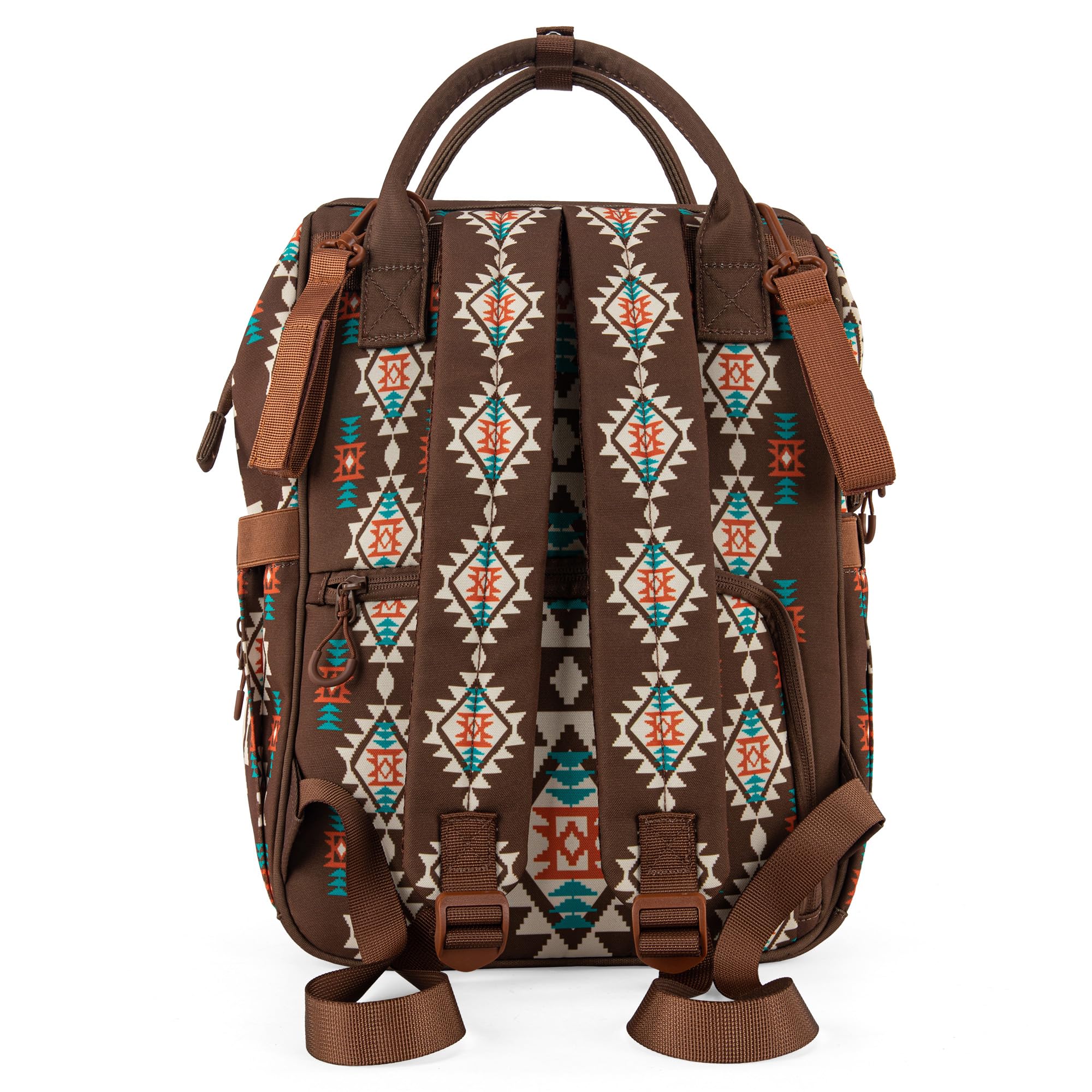 Wrangler Aztec Backpack side pocket for quick access to essentials.