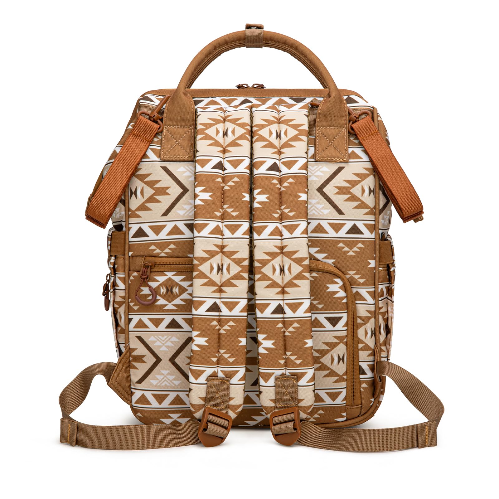 Wrangler Aztec Backpack travel-ready baby bag supports busy parents.