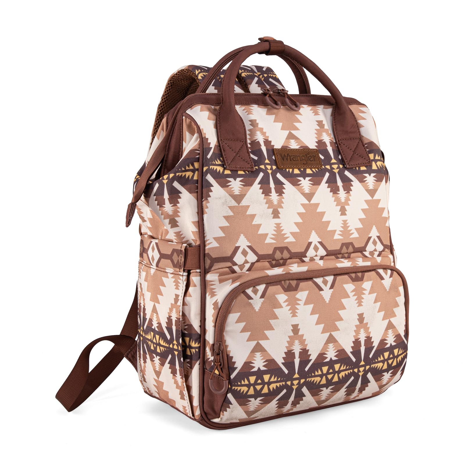 Wrangler Callie diaper bag backpack with stroller strap for hands-free outings.